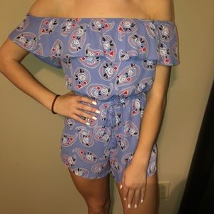 Periwinkle off the shoulder romper